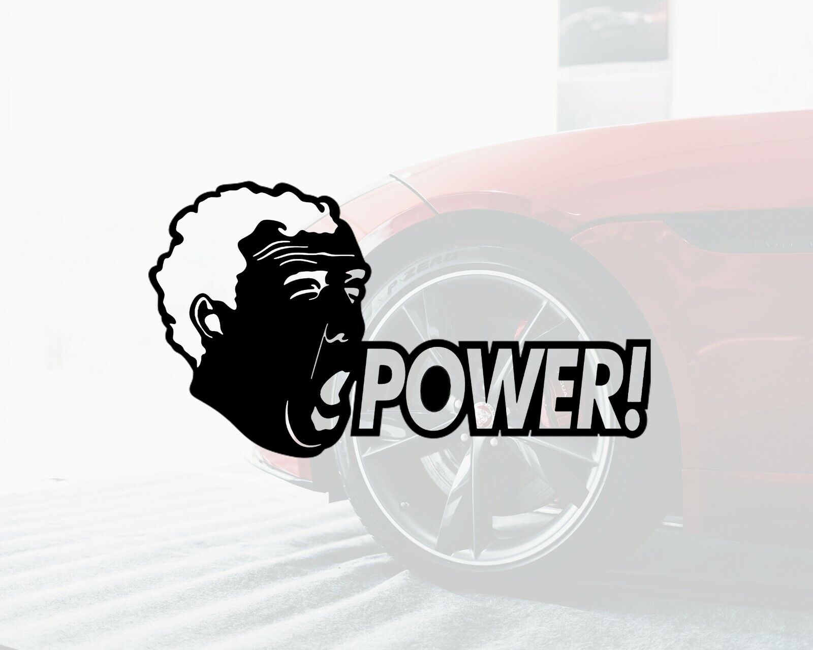 POWER Jeremy Clarkson  Decal - Sticker - Black & White
