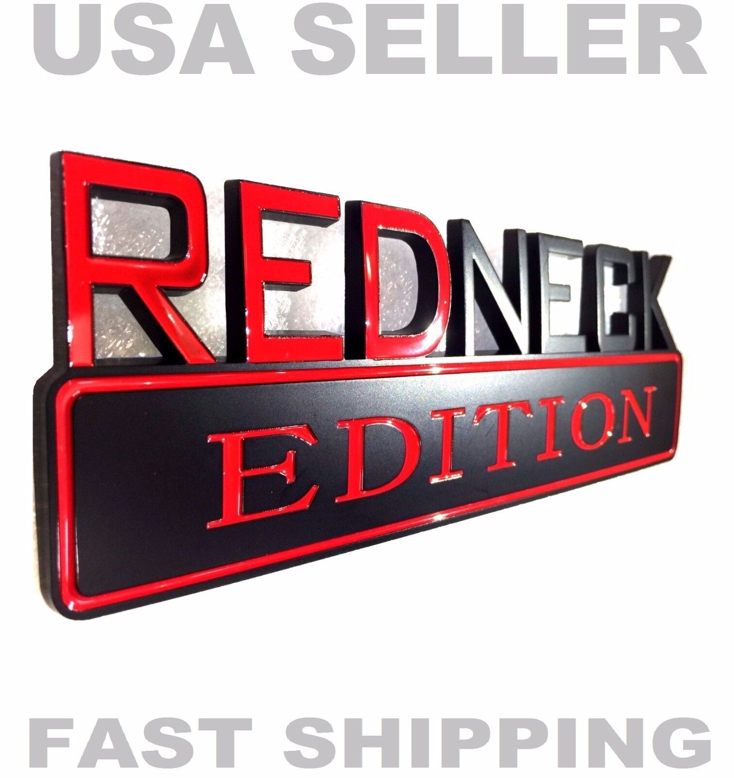 REDNECK EDITION car QUALITY EMBLEM truck decal logo black WILL FIT ALL VEHICLES