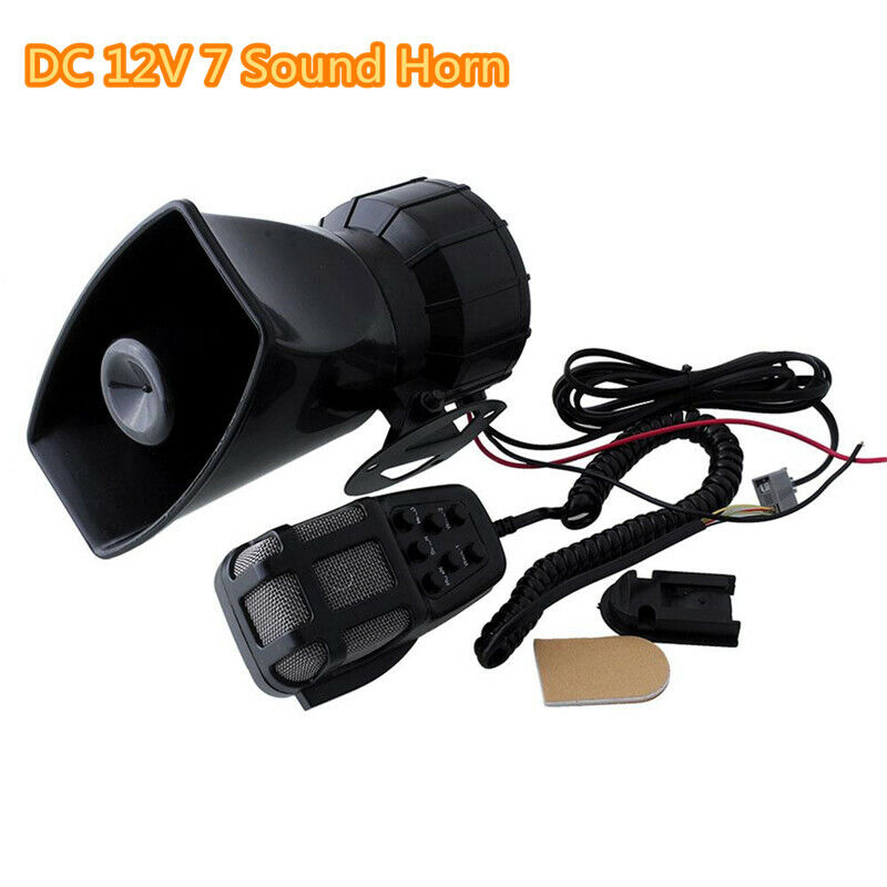 80W 12V Speaker Car Truck Loud Alarm 7 Tone Sound Siren Horn 110BD Microphone