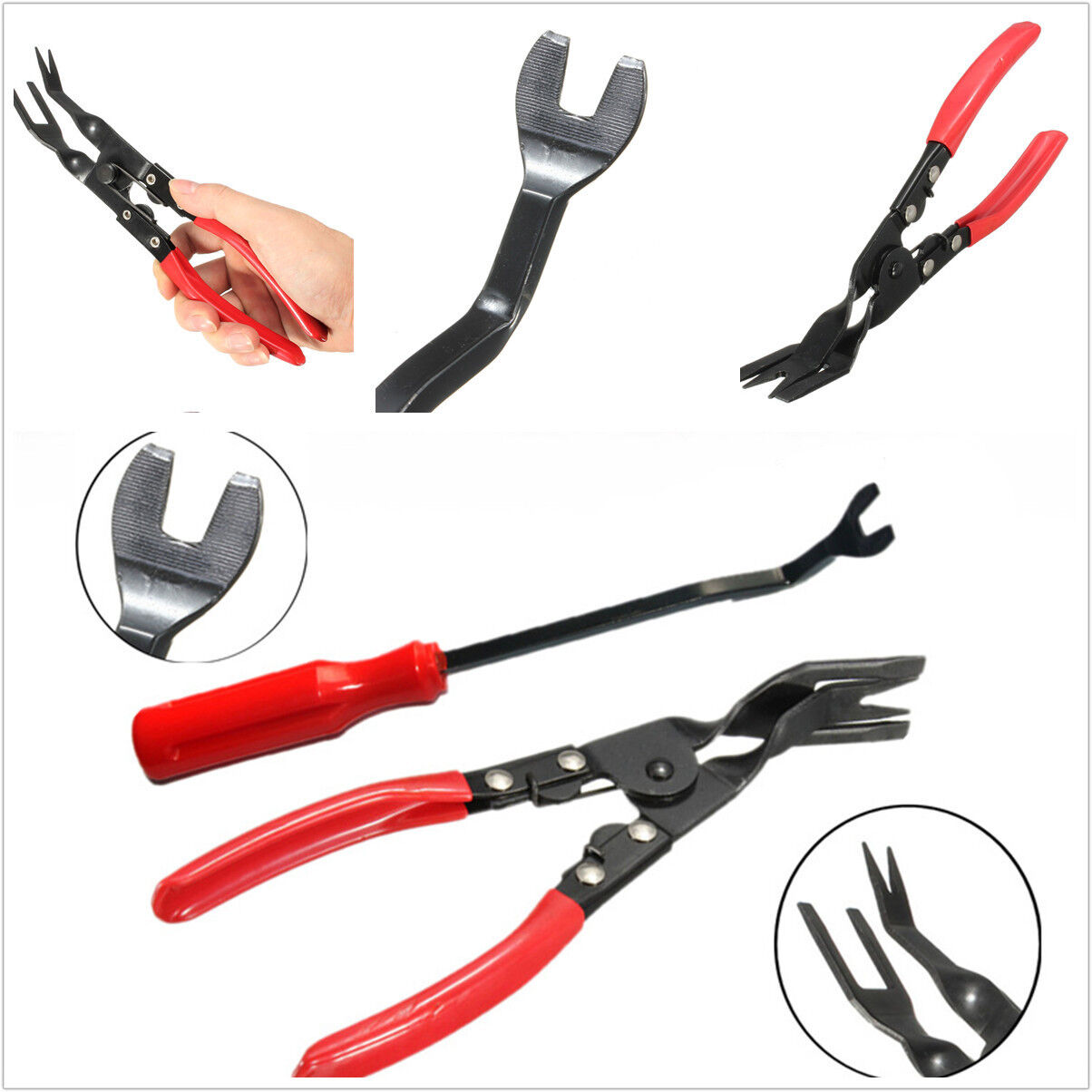 2in1 Universal Car SUV Door Card Panel Trim Clip Removal Handle Tool Pry Kits 