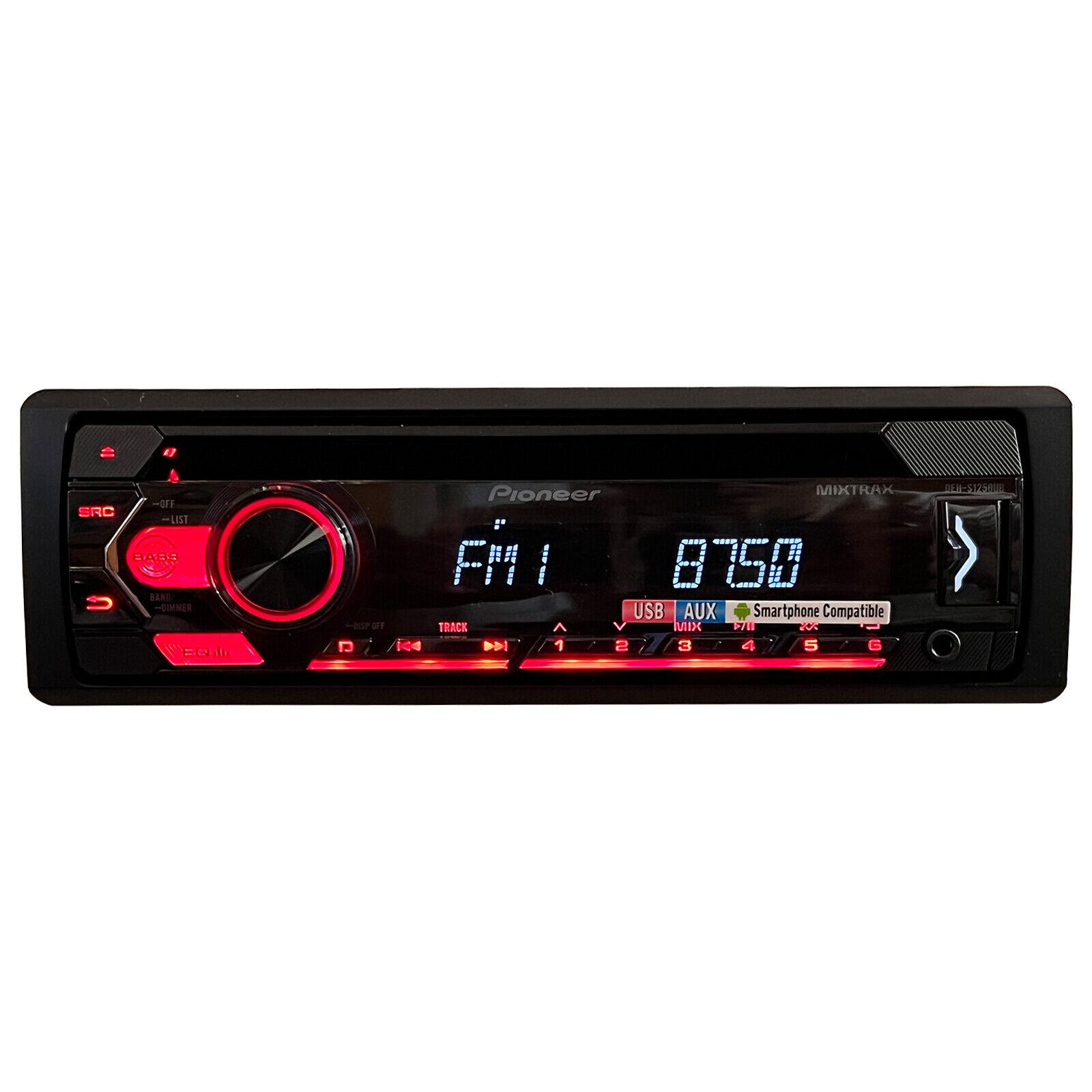 Pioneer DEH-S1250UB Single DIN AM/FM Radio Stereo USB AUX CD Player Car Receiver