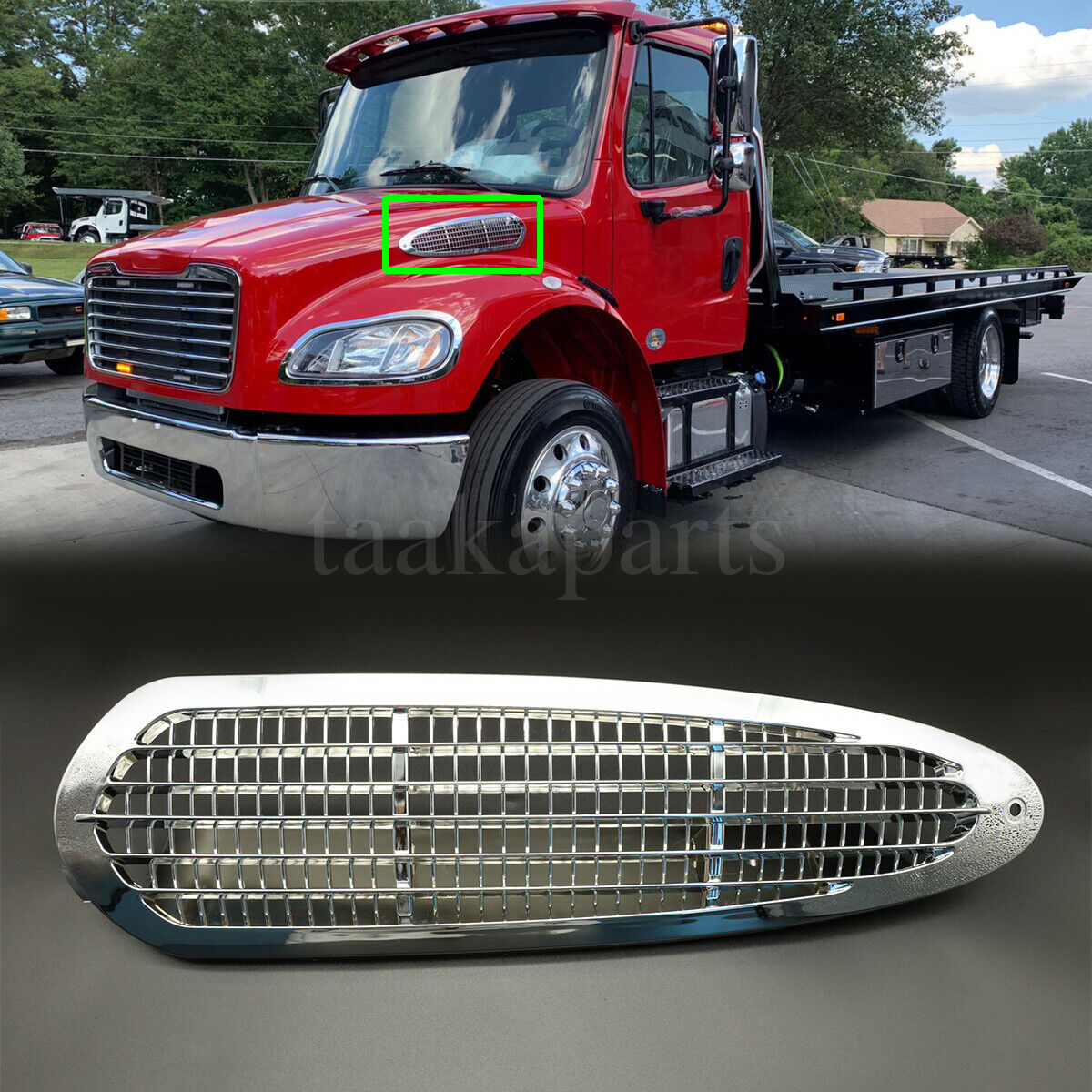 Fits 2002-18 Freightliner M2 Hood Side Air Intake Vent Grille Side Grill Chrome