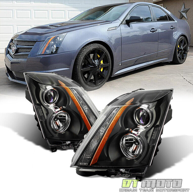 Black 2008-2014 Cadillac CTS Factory Style Headlights Headlamps 08-14 Left+Right