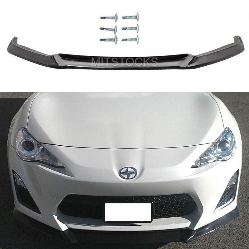 FITS 13-16 FRS FR-S GT86 GT STYLE BLACK ADD-ON FRONT BUMPER LIP SPOILER CHIN PU