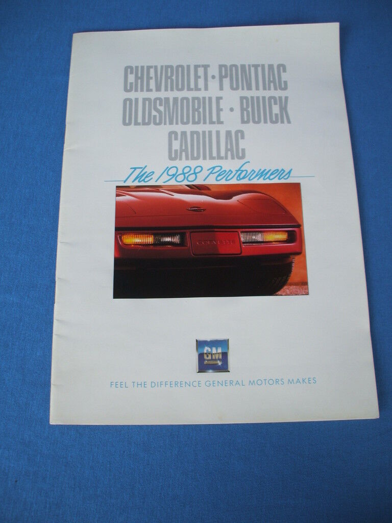 1988  trilingual europe GM chevrolet,corvette,cadillac,buick,oldsmobile,brochure