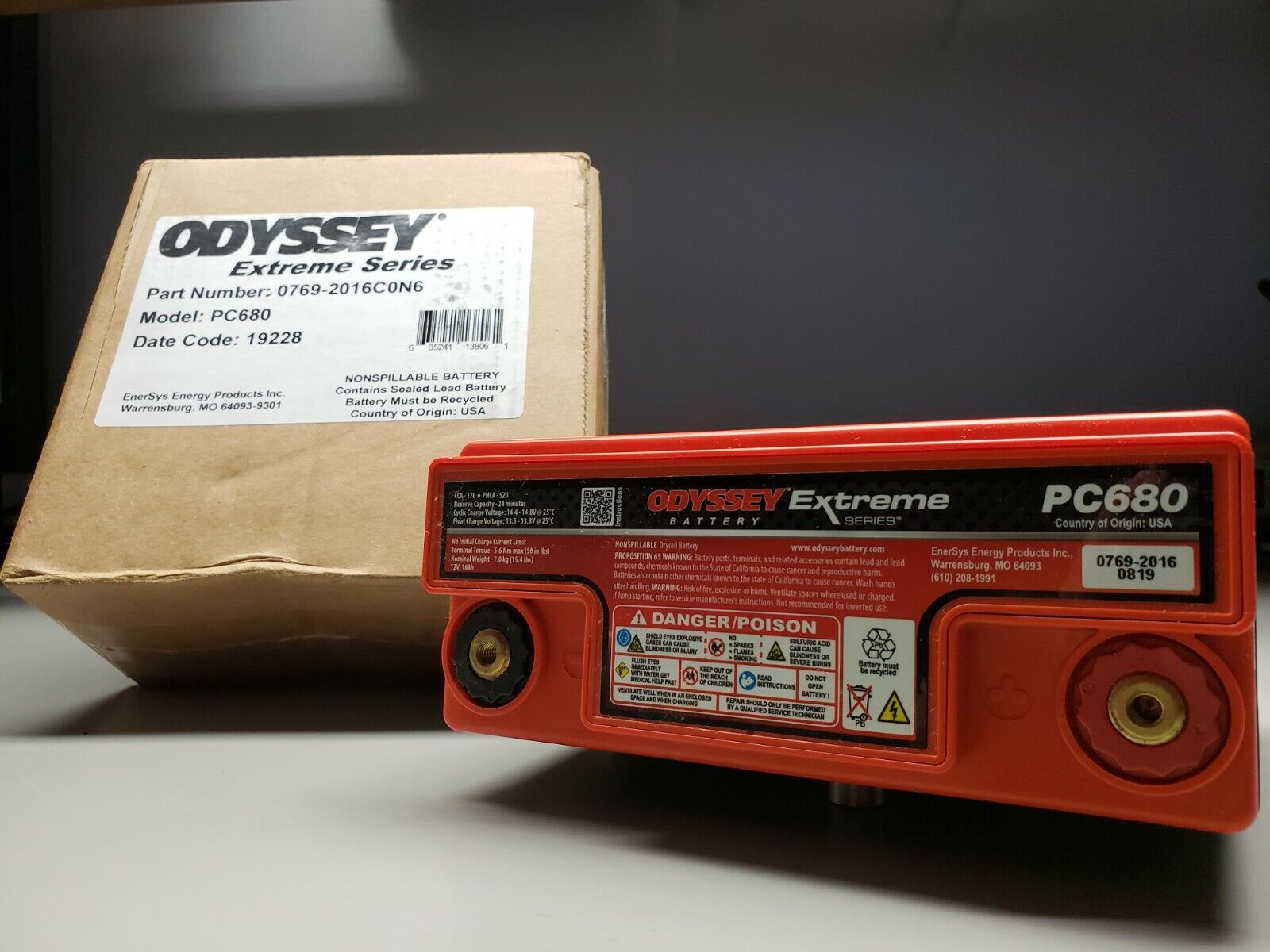 Odyssey PC680 Extreme Powersports AGM Battery