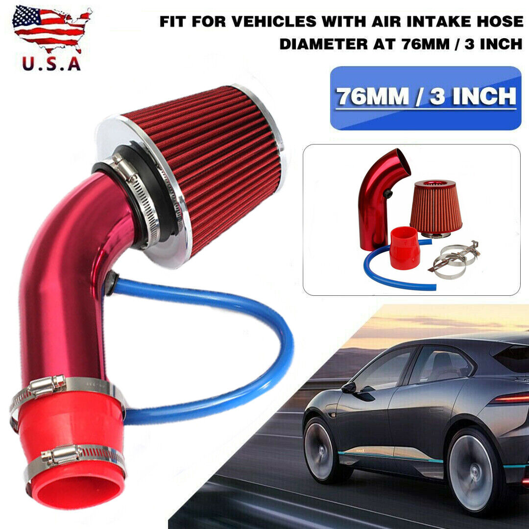 Car Cold Air Intake Filter Induction Kit Pipe Power Flow Hose System Accessories