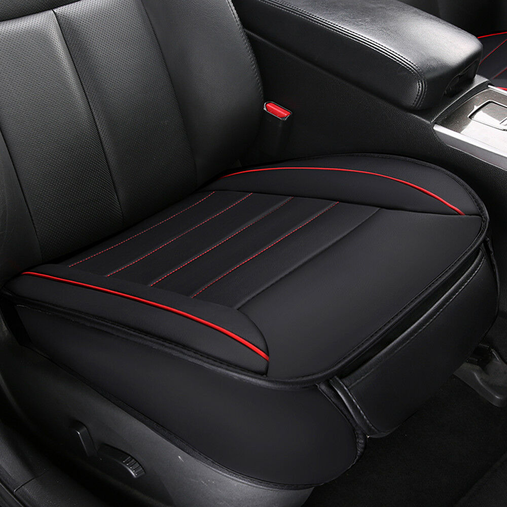 Black PU Leather Car Seat Cover Full Surround Pad Mat Auto Chair Soft Cushion
