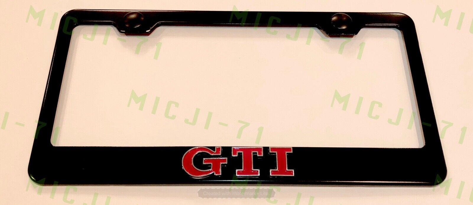 3D GTI Emblem Stainless Steel License Plate Frame Rust Free