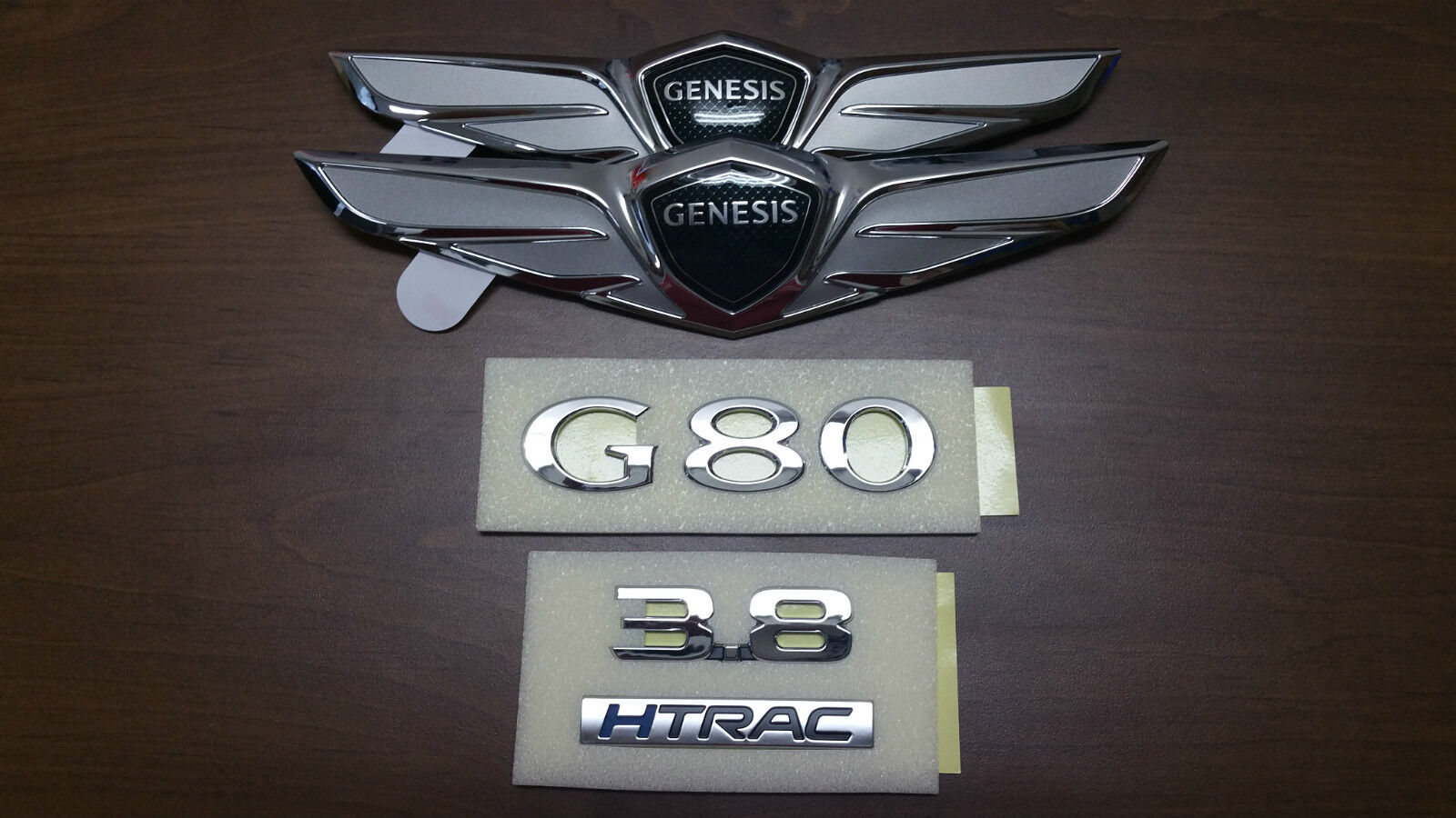 Hood Trunk Wing G80 3.8 Letter Emblem Badge For 2017+ Hyundai Genesis Sedan G80 
