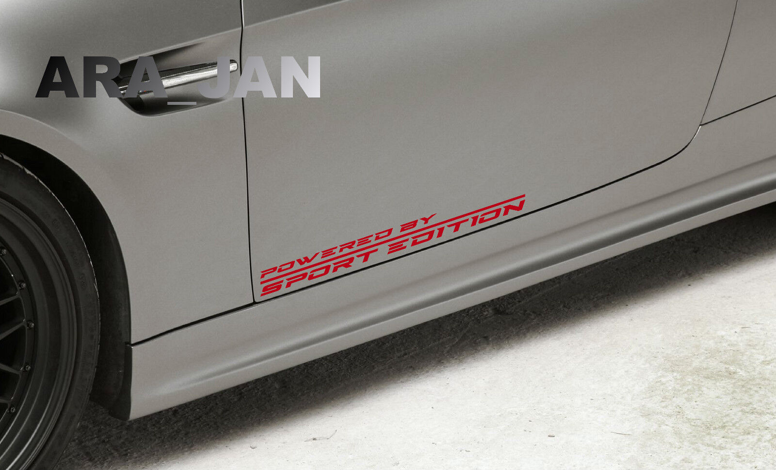 POWERED BY SPORT EDITION Racing Sport Vinyl Decal sticker logo emblem RED Pair