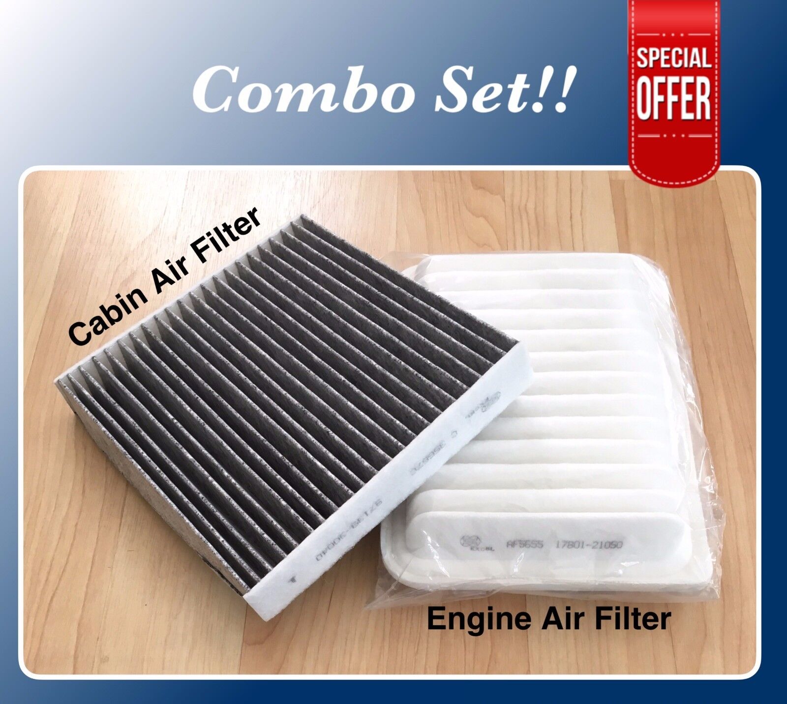 Combo Set Air Filter For Vibe XD Corolla Matrix Yaris AF5655&35667C Fast Ship