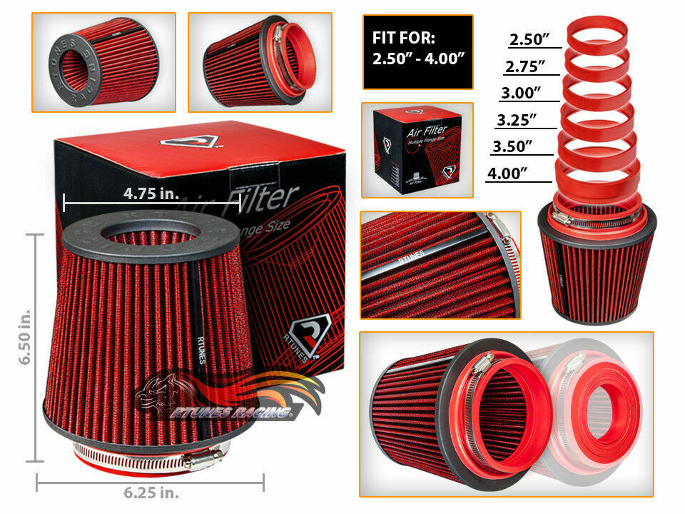 Cold Air Intake Filter Universal Round RED For S-10/S10/Blazer/SS/Sedan Delivery