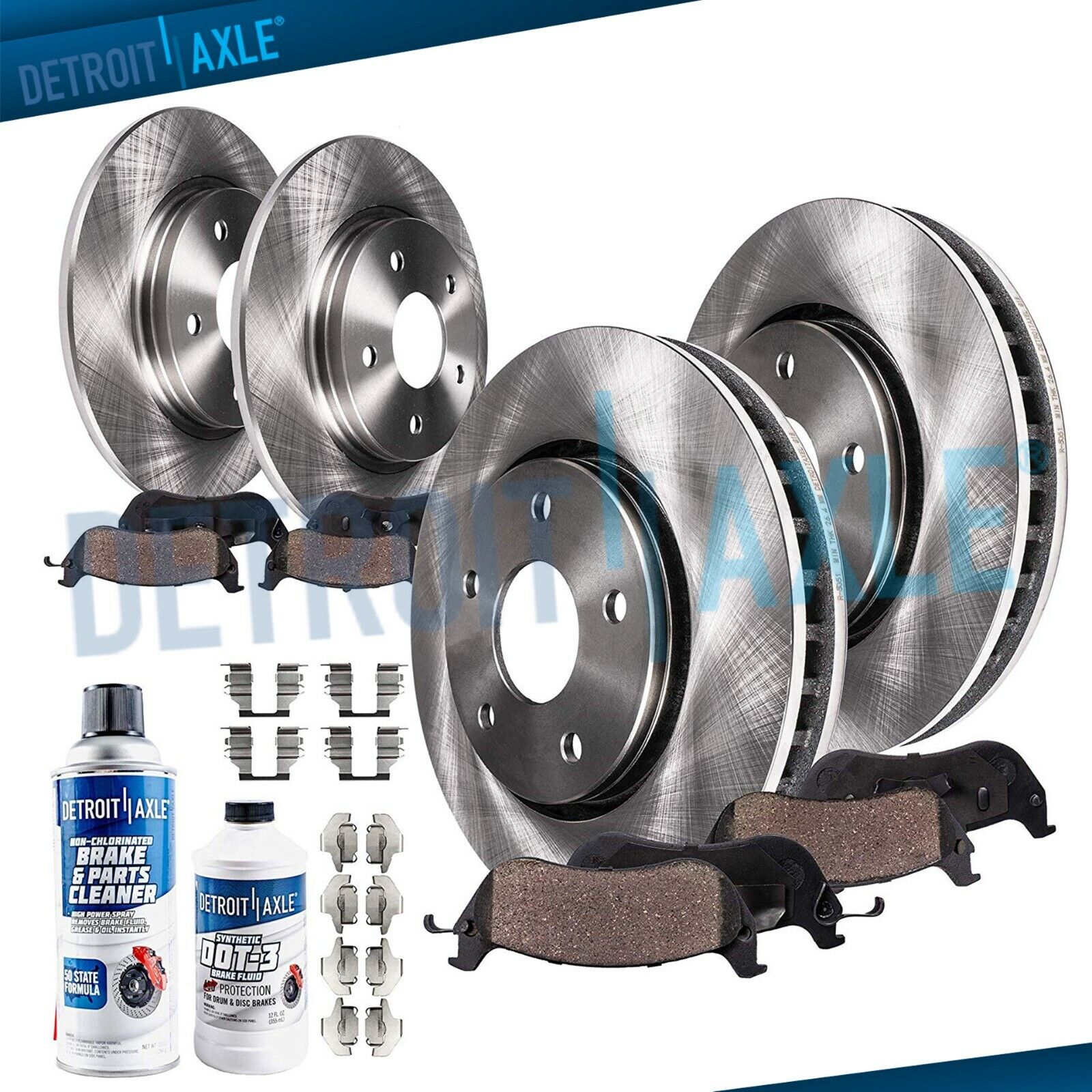 Front Rear Disc Brake Rotors + Brake Pads for Mazda 6 Ford Fusion Lincoln MKZ