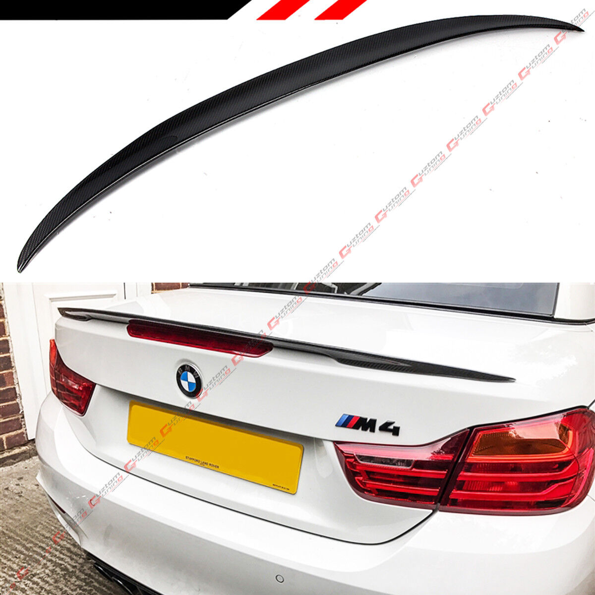 FOR 2015-2020 BMW F83 M4 CONVERTIBLE HIGH KICK CARBON FIBER TRUNK SPOILER WING