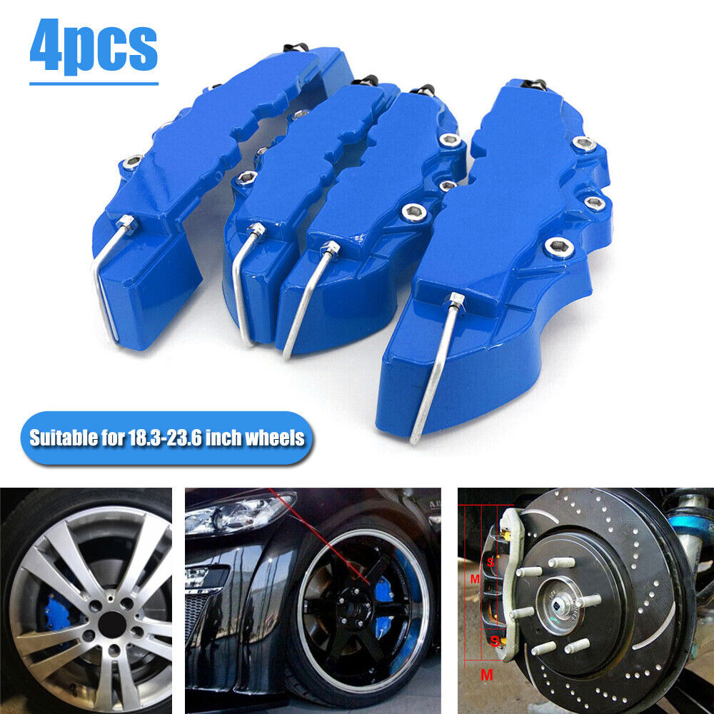 4x Blue 3D Style Front+Rear Car Disc Brake Caliper Cover Parts Brake Accessories