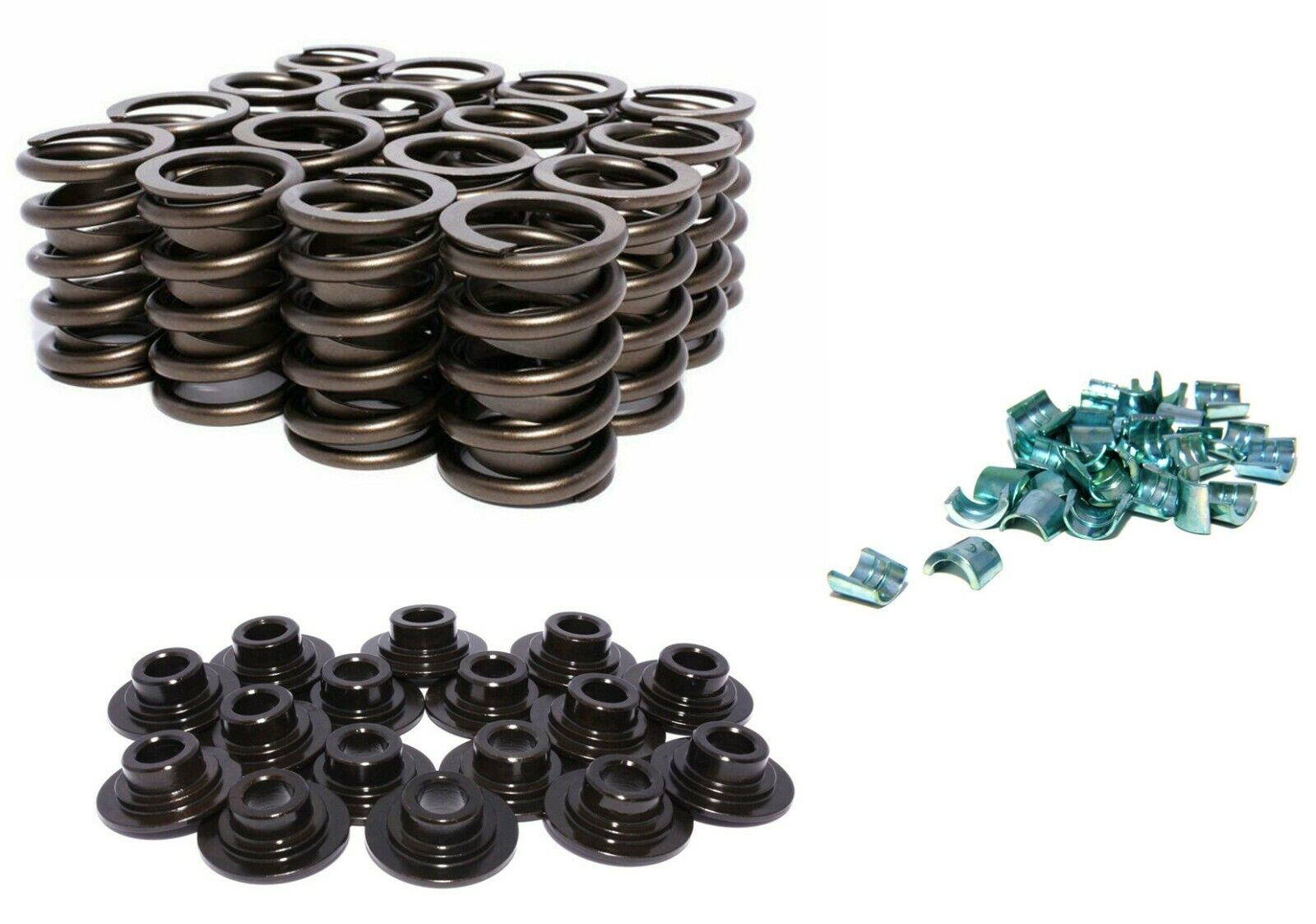 Ford 289 302 351W STAGE 2 Valve Springs+Retainers+LOCKS Kit Up to .525 Lift Cam