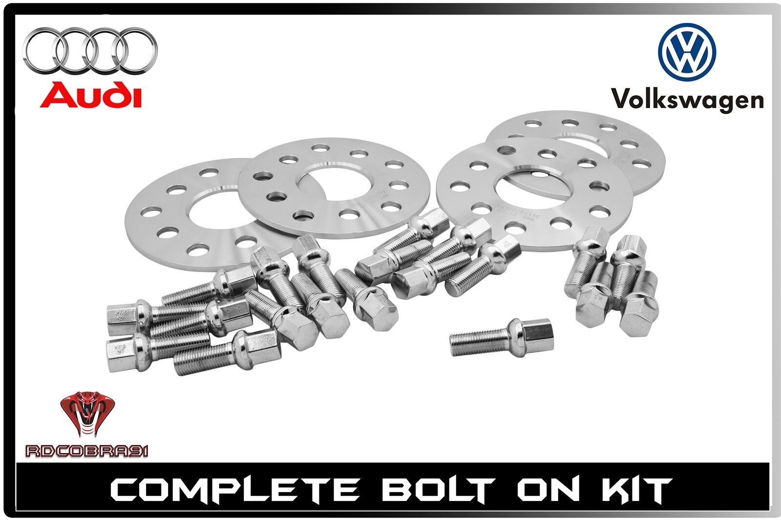 4pc 3mm Thick Wheel Spacers Kit 5x100 / 5x112 | 57.1mm | Fits Audi & Volkswagen
