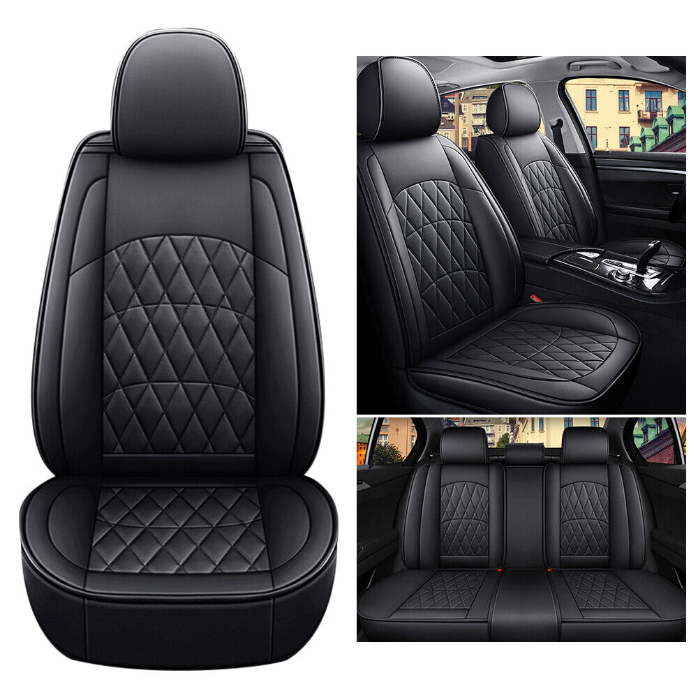 Universal Luxury PU Leather Car Seat Cover Full Set 5-Seats Protector Cushion