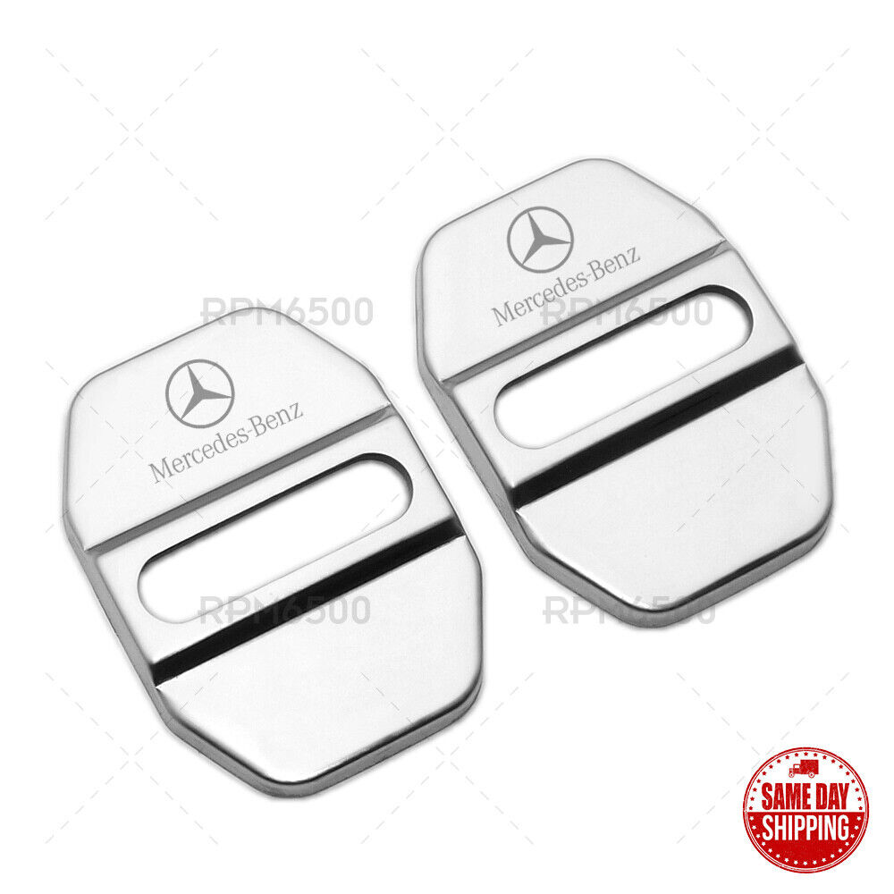 2X Stainless Steel Car Door Striker Cover Lock Buckle Cap AMG For Mercedes-Benz