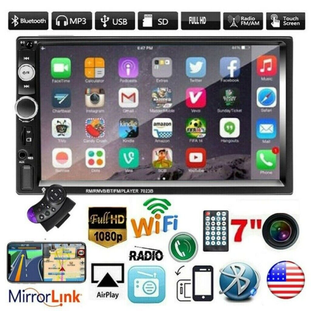 7inch HD 2Din Touch Screen Car Stereo MP5 Player Radio Android IOS USB/TF AUX IN