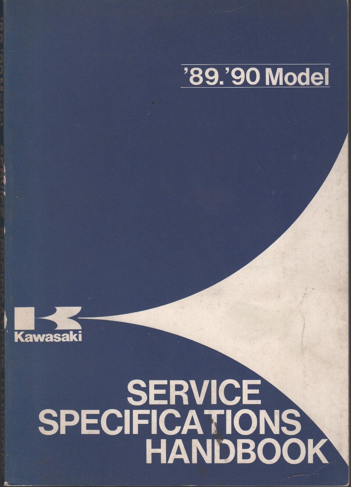 1989 & 1990 KAWASAKI MOTORCYCLE SERVICE SPECIFICATIONS HANDBOOK MANUAL (870)