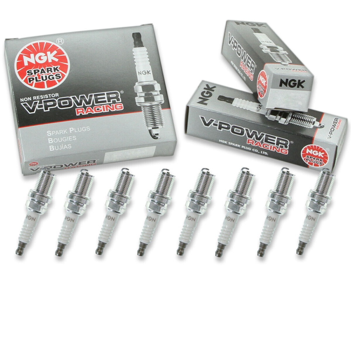 8 pc NGK 4554 R5671A-8 V-Power Racing Spark Plugs for W4CC W4C1 W4C W24ES-U dy
