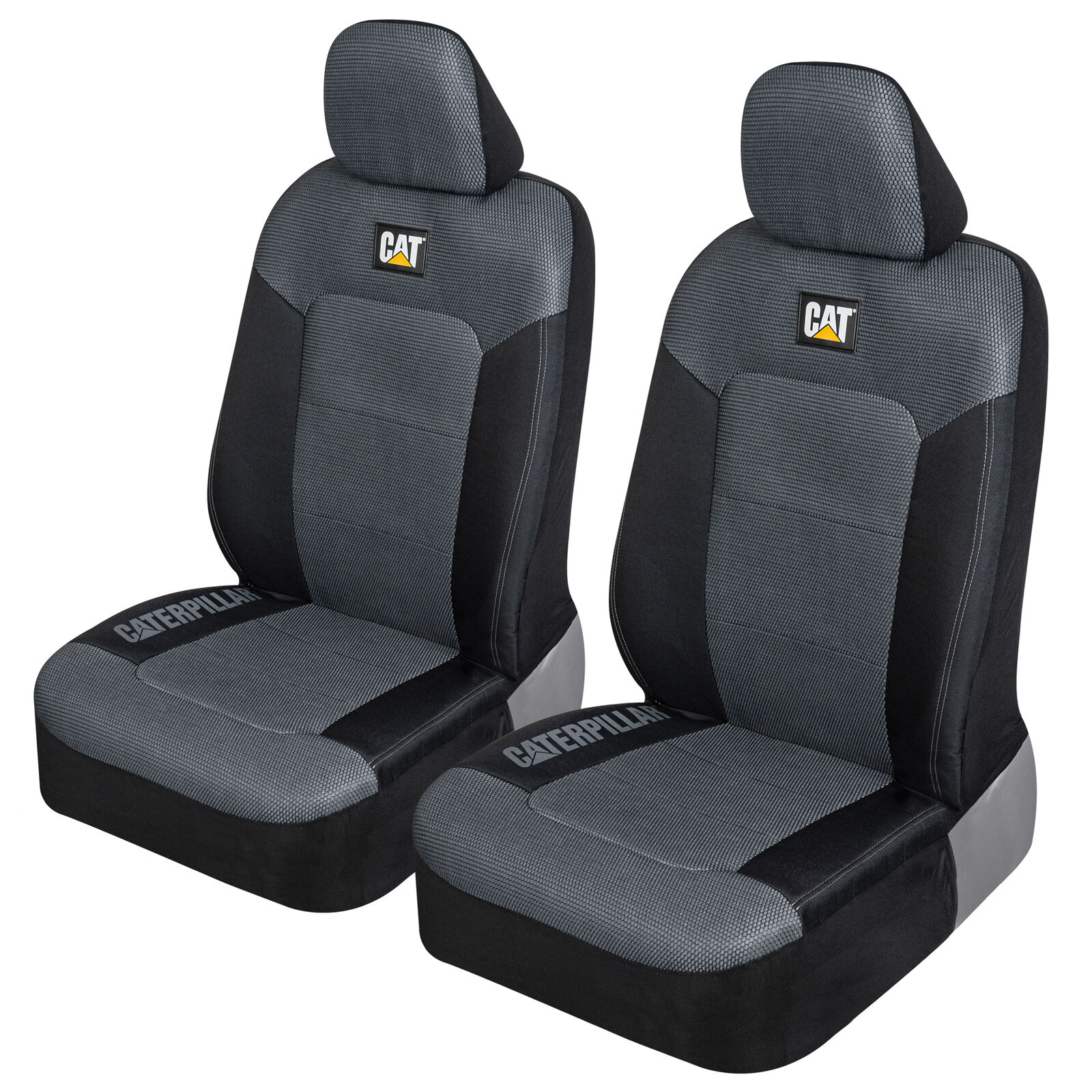 CAT Truck Seat Covers for Front Seats Set - Black & Gray Automotive Seat Covers 