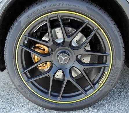 Mercedes-Benz OEM W253 GLC AMG Double 7 Spoke Wheels Black With Yellow 21