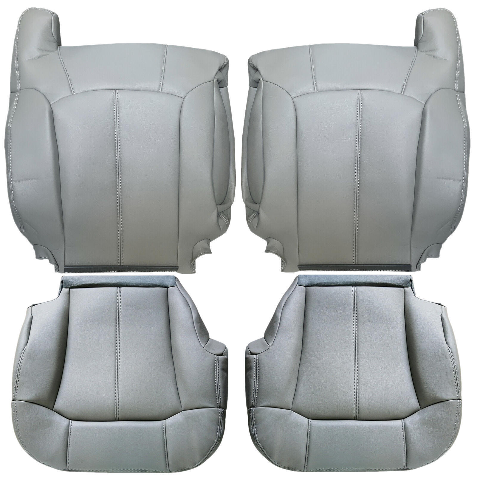 For 1999-2002 Chevy Silverado Tahoe Suburban Leather Seat Covers Pewter Gray