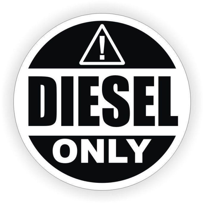 Sticker decal car door bumper rental diesel fuel only black white