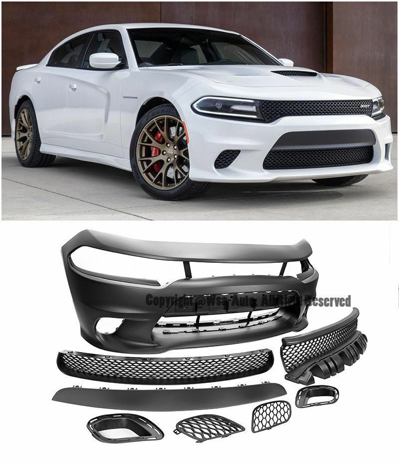 SRT HELL CAT STYLE FRONT BUMPER CONVERSION DODGE CHARGER 15-UP MESH COVER GRILLE