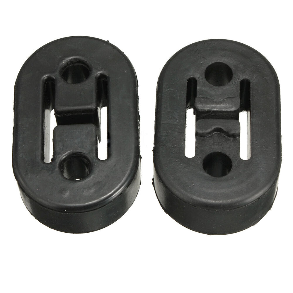 2Pcs Black Rubber Car Muffler Exhaust Pipe Mount Bracket Hangers Accessories,
