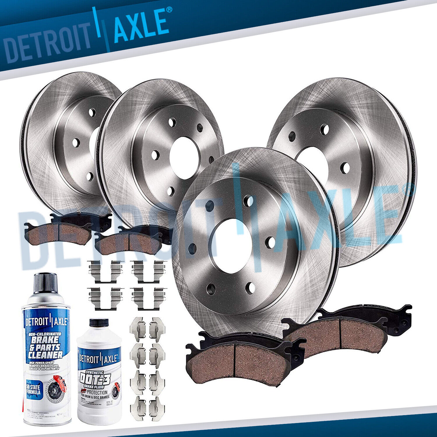 Front & Rear Rotors + Brake Pads for Chevrolet Traverse GMC Acadia Buick Enclave