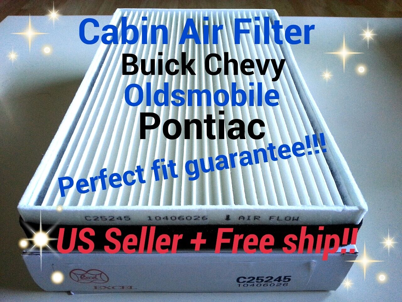  C25245 CABIN AIR FILTER for Lacrosse Allure Impala Oldsmobile Pontiac 10406026