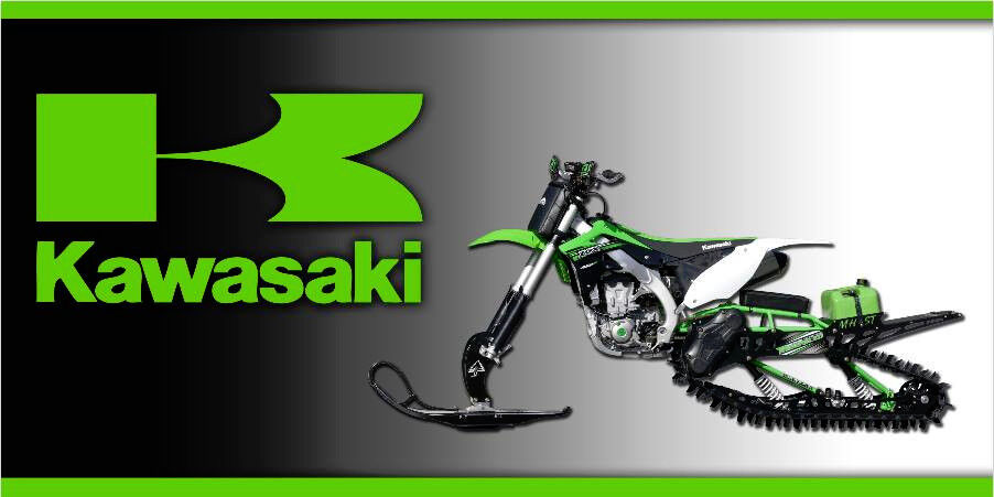 Kawasaki Timbersled Snow Bike Garage Trailer Banner Sign 