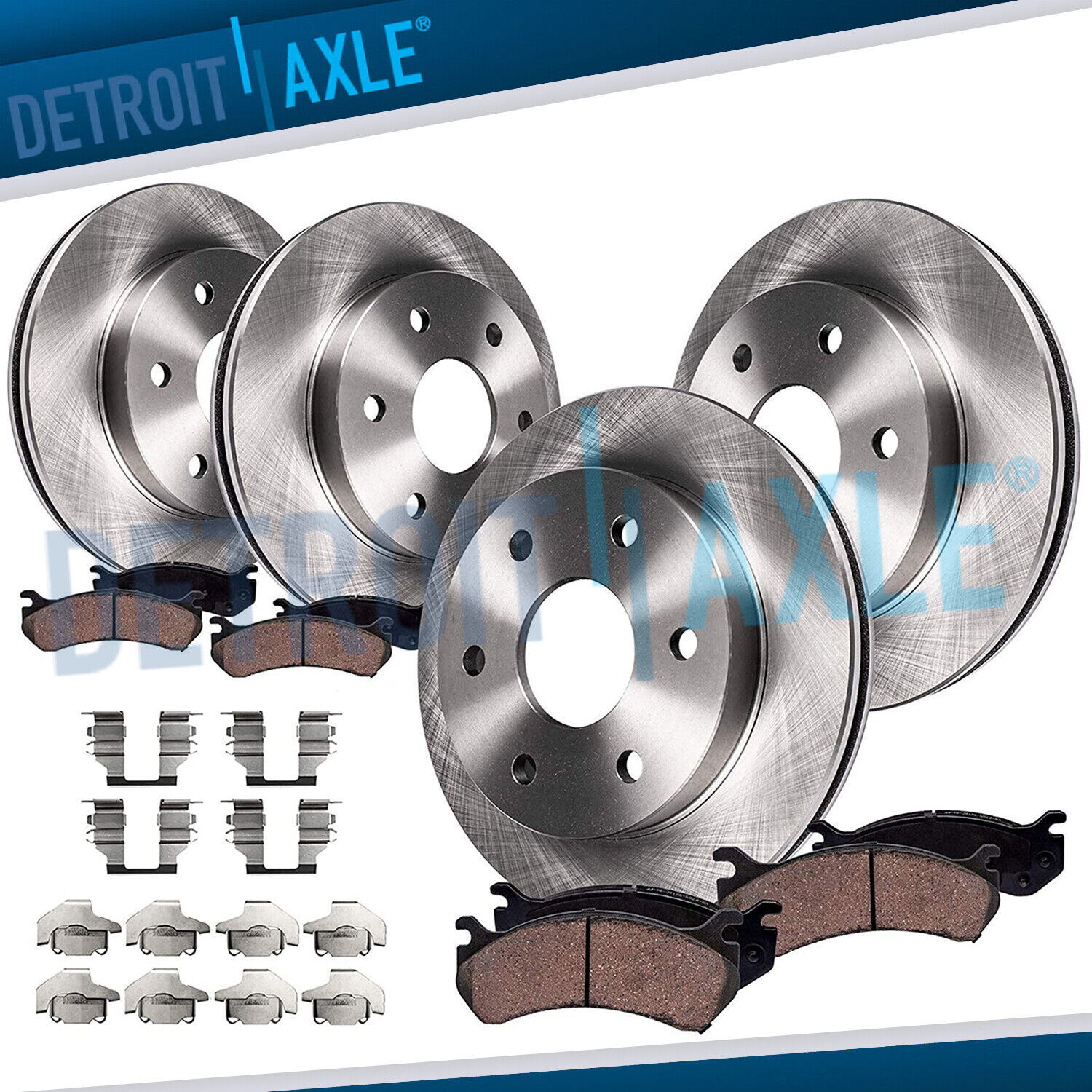 Front & Rear Disc Rotors + Brakes Pads for 2004-2008 Ford F-150 Lincoln Mark LT