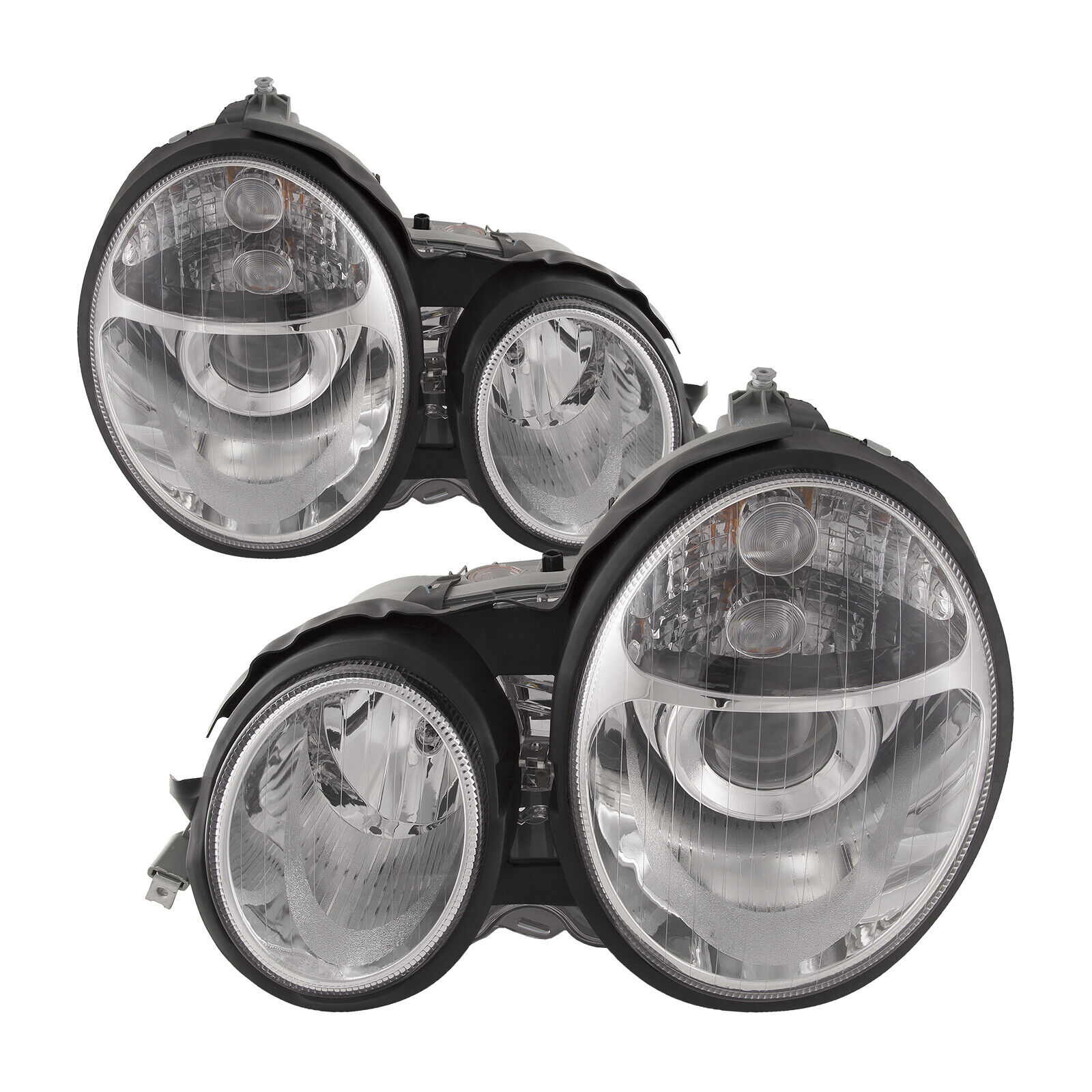 Headlights For 96-99 Mercedes Benz E Class Halogen Projector Headlamp Assembly