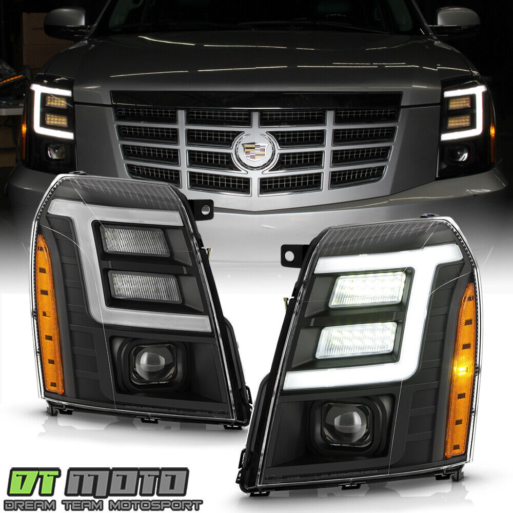 2007-2014 Cadillac Escalade HID/Xenon Model Black LED DRL Projector Headlights