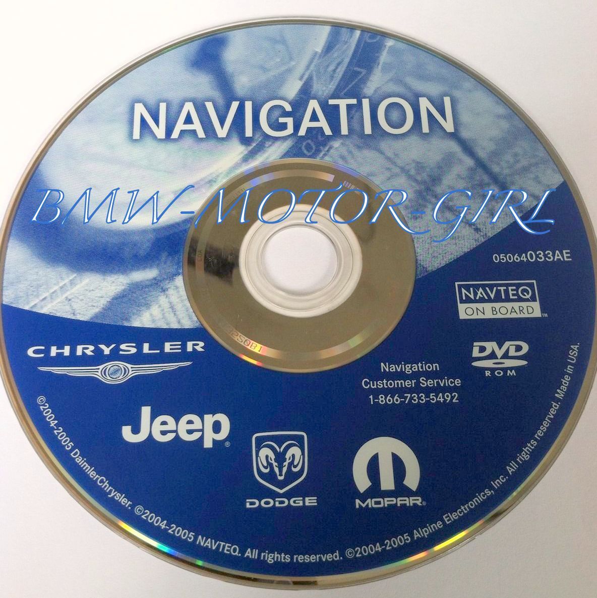 2006 2007 Jeep Grand Cherokee Overland SRT8 Limited REC Navigation DVD Map 033AE