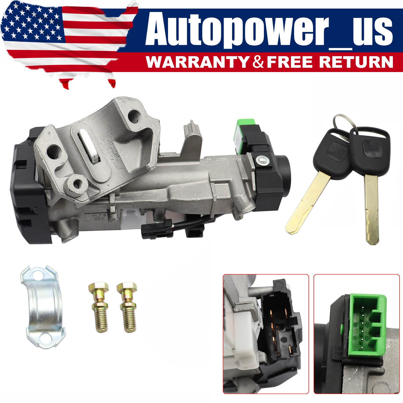 W/2 KEYS Ignition Switch Cylinder Lock Auto Trans For 2003-11 Honda Accord Civic