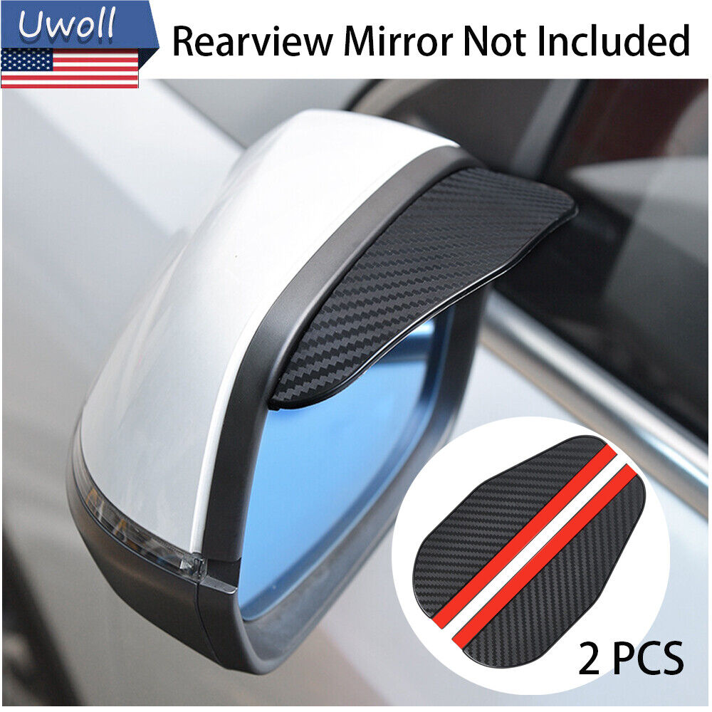 2X Carbon Fiber Car Rear View Side Mirror Rain Board Sun Visor Eyebrow Guard