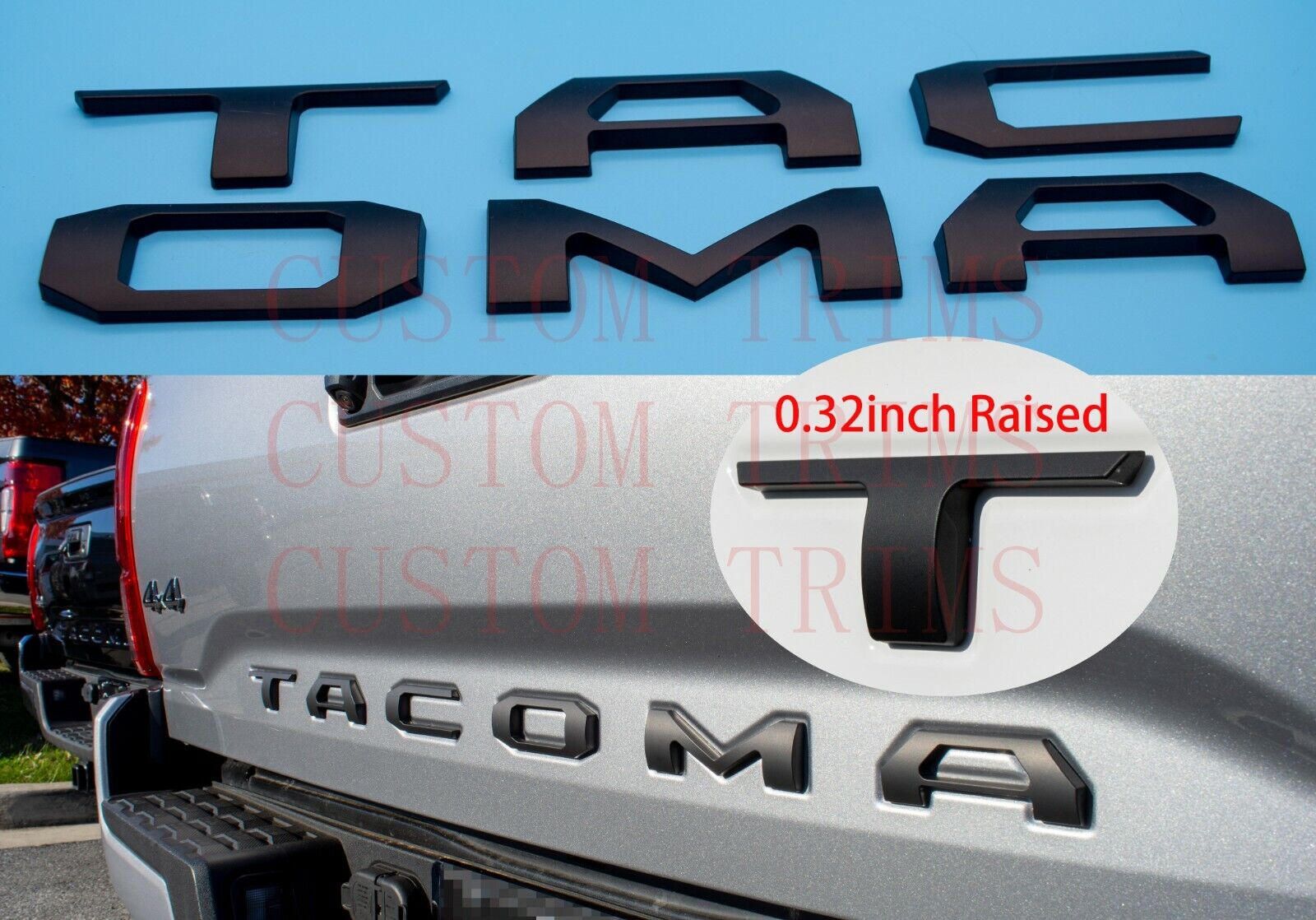 Tailgate Insert Letters fits 2016-2022 Toyota Tacoma Badge 3D Raised Emblem
