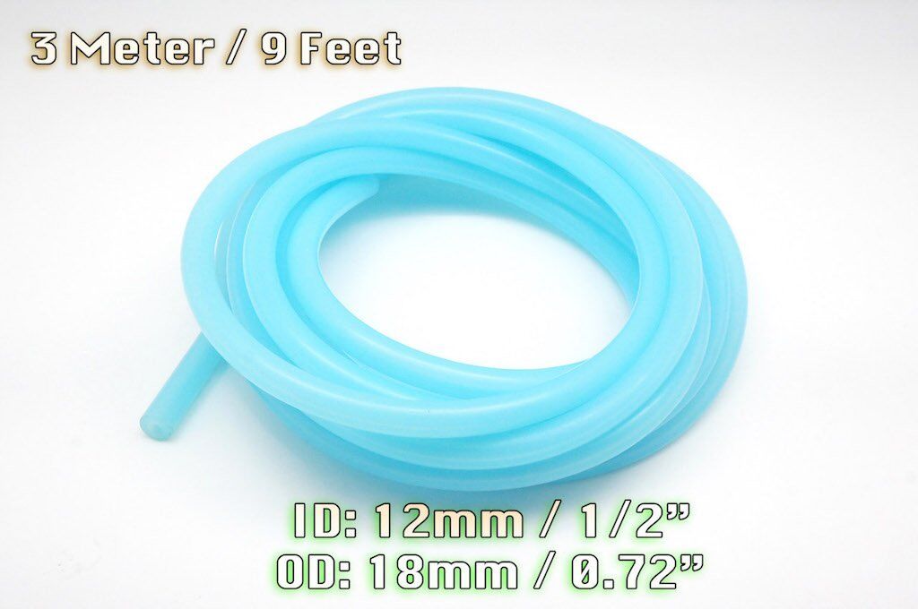 3 METERS CLEAR BLUE SILICONE VACUUM HOSE ENGINE BAY DRESS UP 12MM FIT SUPERCAR