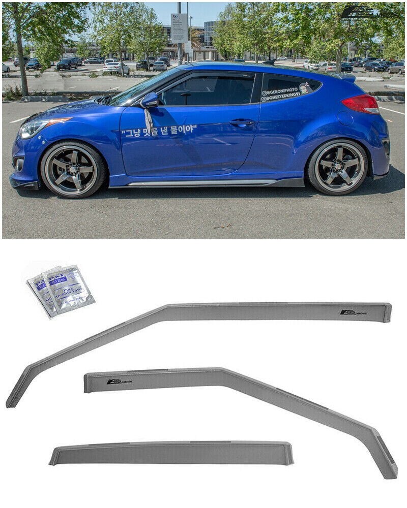EOS Visors For 12-17 Hyundai Veloster In-Channel Side Vent Window Rain Guards