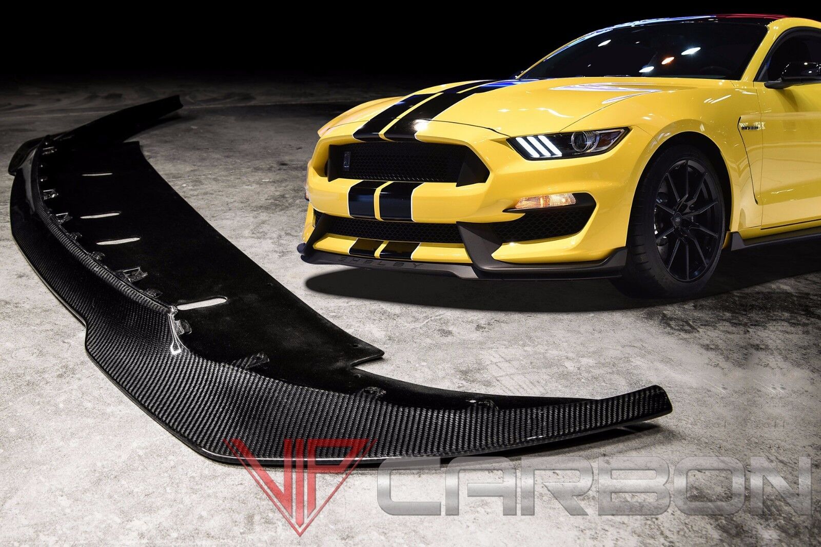 VIPC Ford Mustang Shelby GT350 2015-2016 Carbon Fiber front splitter Replica