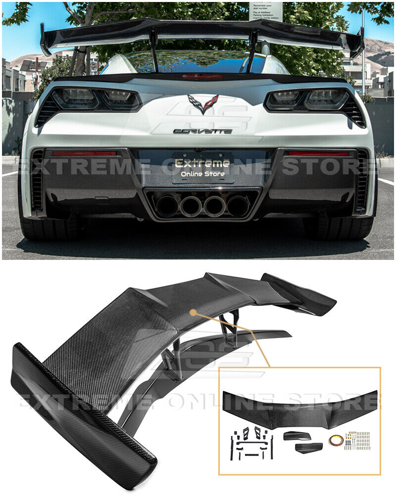 For 14-19 Corvette C7 Z06 | ZR1 Style Carbon Fiber Rear Trunk Lid Wing Spoiler