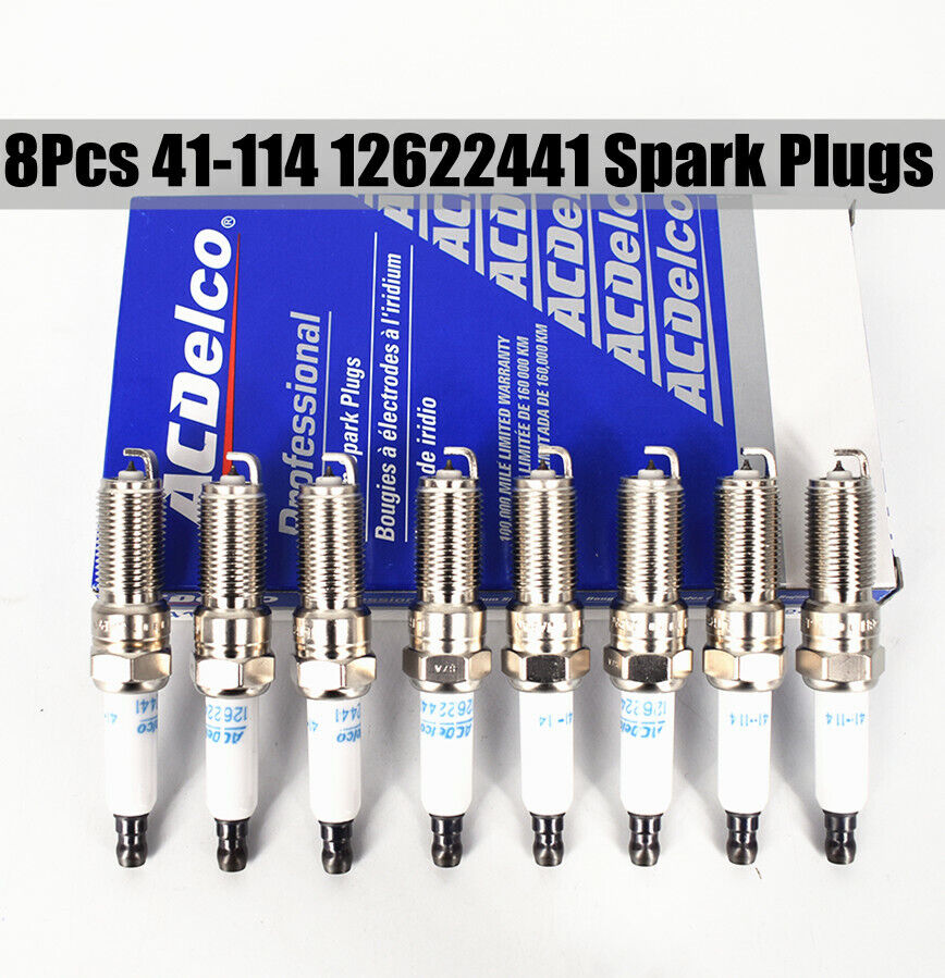 8Pcs 41-114 Iridium Spark Plugs ACDELCO 12622441 Fits for Cadillac Chevrolet GMC