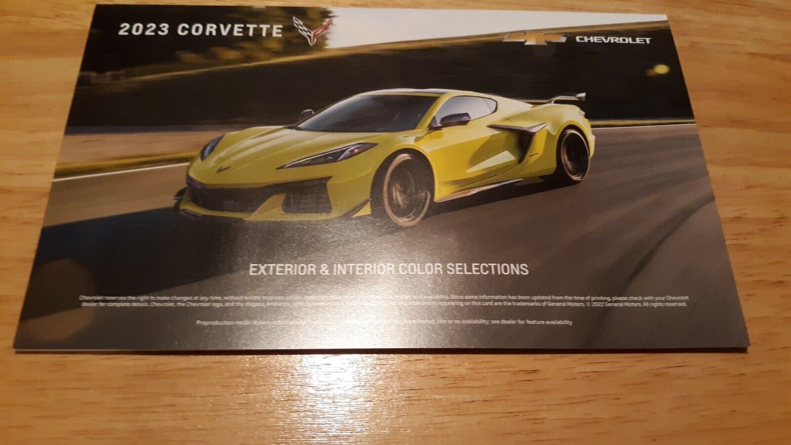 2023 Chevrolet  Corvette Stingray/Z06  Color/Interior Chip Brochure