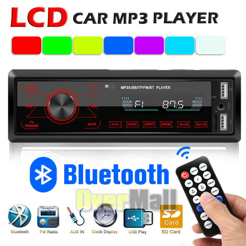 Single Din Digital Media Receiver Bluetooth Car Stereo Phone USB AM/FM Radio USA